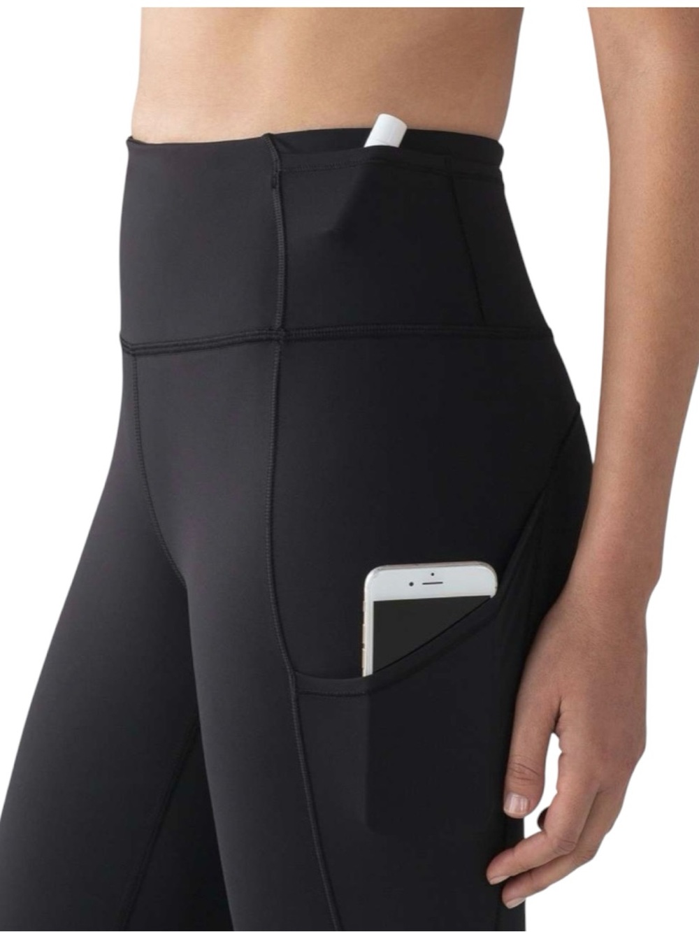 Lululemon Fast and Free 19” Reflective Crop Legging Black Sz 10 Like New - Picture 5 of 10